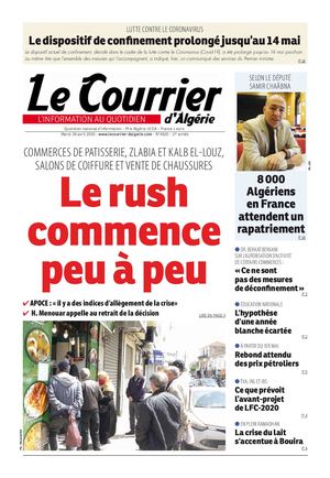 Le Courrier d'Algérie du mardi 28 avril 2020