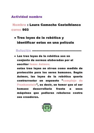 Laura Alejandra Camacho C Libro Virtual Tres Leyes De La Robótica