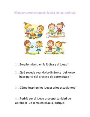 El Juego Como Estrategia Lúdica De Aprendizaje