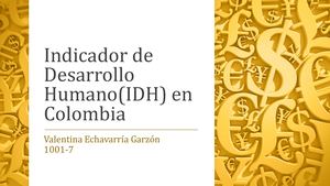 1001-7 Indicador De Desarrollo Humano(idh) En Colombia
