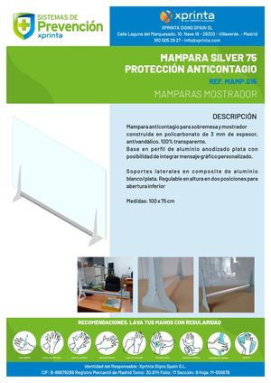 Mamparas Metacrilato Mostrador Silver Serie 75