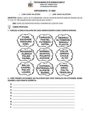 3ºs Anos-Língua Portuguesa-Ortografia