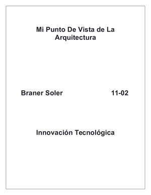 Mi Punto De Vista De La Arquitectura