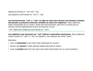 Adjectives Ending In Ed And Ing