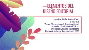 Elementos del diseño editorial| Cuestionario 1