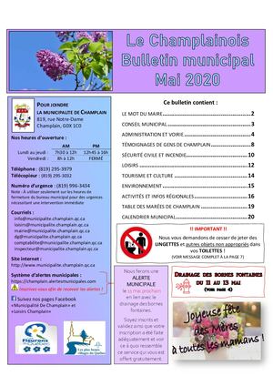 Champlainois - Mai 2020