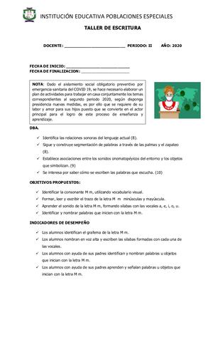 Taller Escritura 2do Periodo