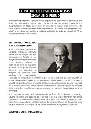 El Padre Del Psicoanálisis Sigmund Freud