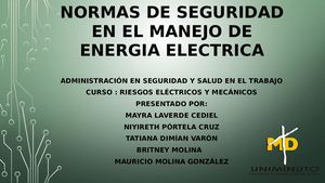 Normas De Seguridad En El Manejo De Energia Electrica