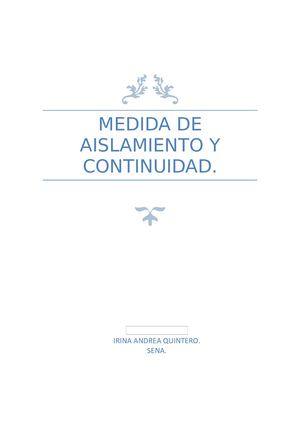 Medida De Aislamiento Y Continuidad Con Respuestas