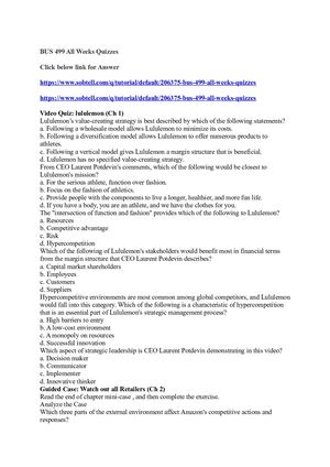 Bus 499 All Weeks Quizzes