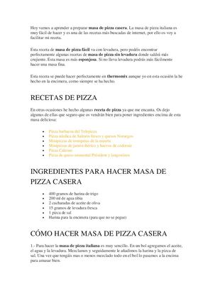 receta masa pizza