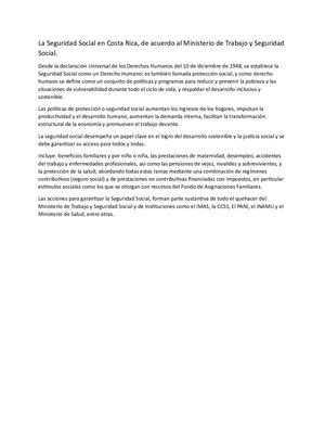 Seguridad Social En Costa Rica