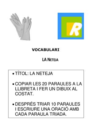 Vocabulari La Neteja