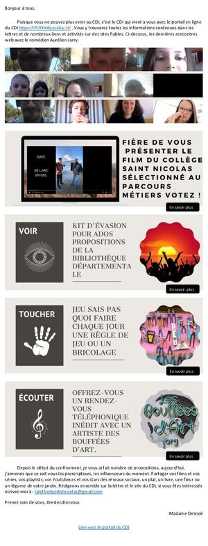 Lettre Du Cdi N°4 St Nicolas #Restezalamaison