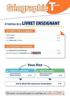Livret Geographie Terminale