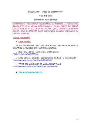 Semana Del 4 Al 8 De Mayo