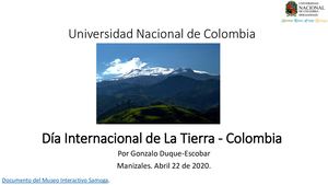 Día Internacional De La Tierra - Colombia.