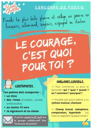 Le courage : meilleurs poèmes en français