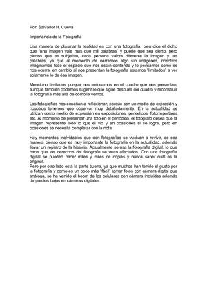 Importancia De La Fotografía