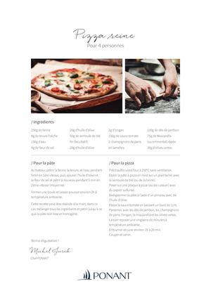 Recette Pizza reine - PONANT
