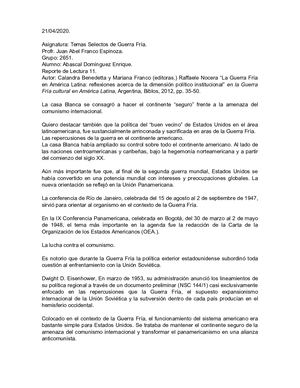 Lectura 11 Guerra Fria