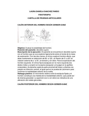 Cartilla De Pruebas Articulares