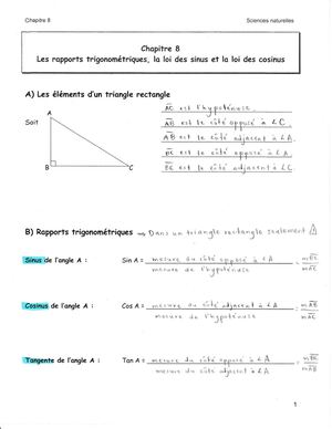 SN4 - Notes De Cours (Chapitre 8)