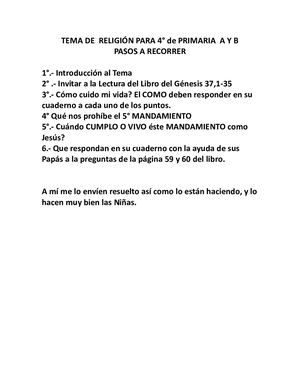 Tema De Religión Para 4