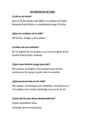 Mi Proyecto De Vida Yoslao Vela