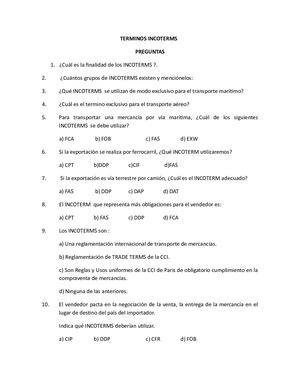 Taller Incoterms 2020 Taller