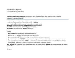 Intensifiers And Mitigators