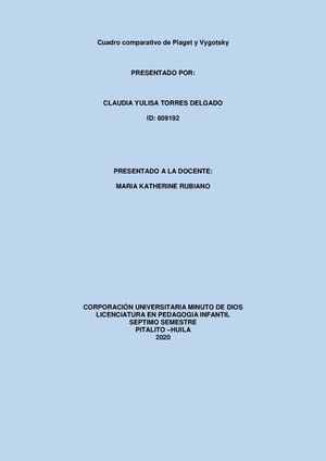 Cuadro Comparativo De Piaget Y Vygotsky