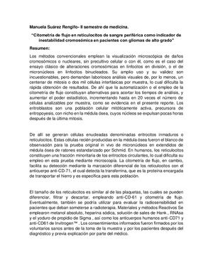 “Citometría de flujo en reticulocitos de sangre periférica como indicador de inestabilidad cromosómica en pacientes con gliomas de alto grado”