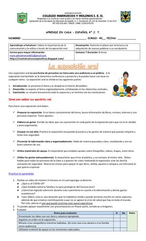 La exposición oral 7 semana