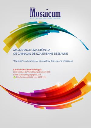 Mascarada: uma crônica  de carnaval de Ilza Etienne Dessaune