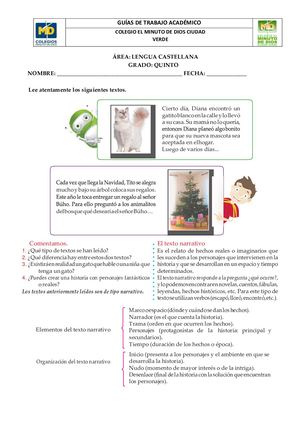 Guía De Texto Narrativo 5°