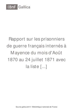 Rapport Sur Les Prisonniers De_[...]Strub Le Bpt6k6358940d