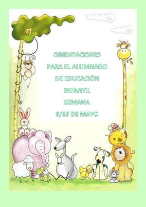 TAREAS DEL 6 AL 15 DE MAYO. INFANTIL