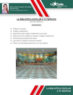 LA BIBLIOTECA ESCOLAR A TÚ SERVICIO: Boletín 2