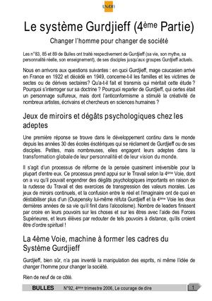 Le Système Gurdjieff (4ème partie)