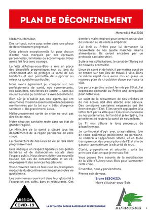 Plan De Déconfinement Mai 2020