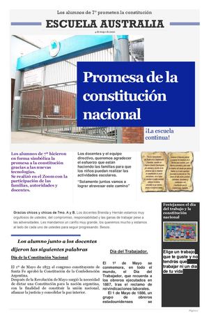 Los Alumnos De 7º Prometen La Constitución