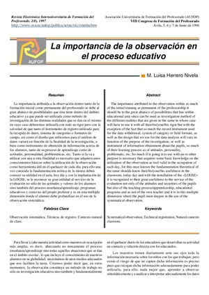 La Importancia de La observación en el proceso Educativo