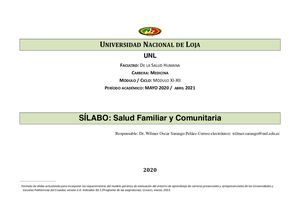 Silabo Salud Familiar Y Comunitaria 2020