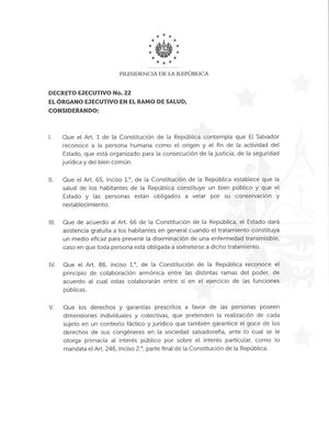 Decreto Ejecutivo #22