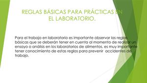 Reglas Básicas Para Prácticas En El Laboratorio