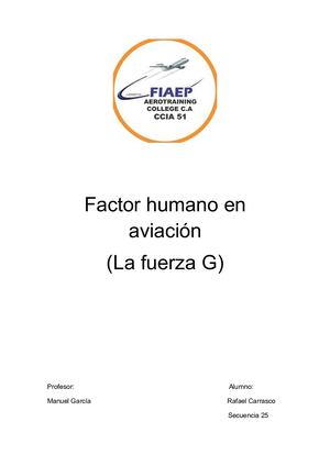Factor Humano En Aviacion Fuerza G