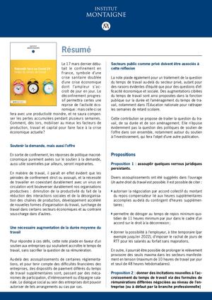 Rebondir Face Au Covid 19 Enjeu Du Temps De Travail Resume