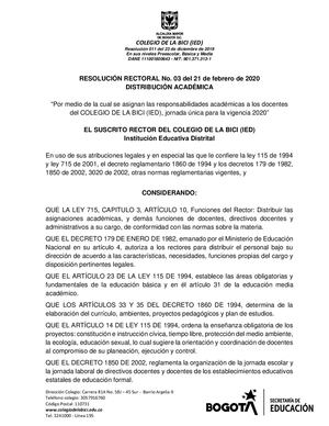 Resolución 03-2020 Asignación Académica